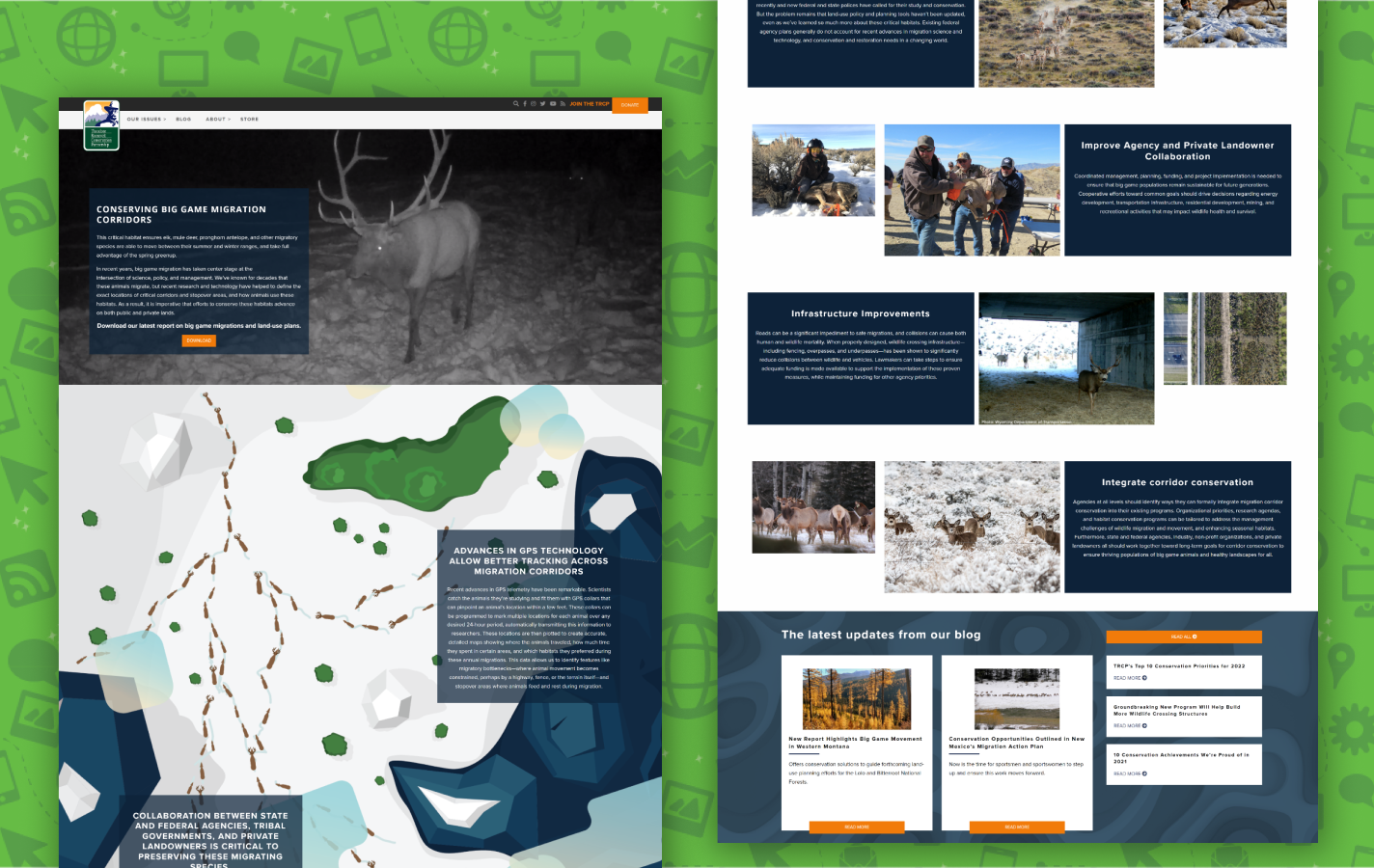 Outdoor website design for a migration corridor website