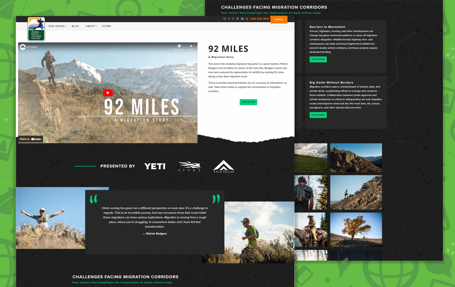 92 miles overview of landing page